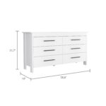 Paris Six Drawer Double Dresser, Four Legs, Superior Top - Image 20