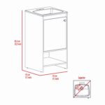 Braavos Bathroom Vanity, Sink, Two Shelves, Single Door Cabinet - Image 16
