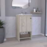 Braavos Bathroom Vanity, Sink, Two Shelves, Single Door Cabinet - Image 9