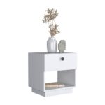 Macon Single Drawer Nightstand with Open Storage Shelf - Image 9