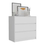 Palmer 3 Drawers Dresser, Chest of Drawers, White - Image 2