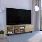 Conquest Tv Stand for TV´s, Four Open Shelves, Five Legs