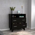 Stamford Two Drawer Dresser, Four Legs, Two Open Shelves, Superior Top - Image 3