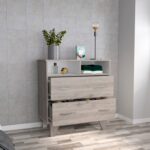 Stamford Two Drawer Dresser, Four Legs, Two Open Shelves, Superior Top - Image 12
