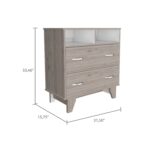 Stamford Two Drawer Dresser, Four Legs, Two Open Shelves, Superior Top - Image 15