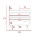 Stamford Two Drawer Dresser, Four Legs, Two Open Shelves, Superior Top - Image 10