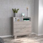 Stamford Two Drawer Dresser, Four Legs, Two Open Shelves, Superior Top - Image 11