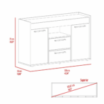 Hart Sideboard Double Door Cabinet, One Open Shelf - Image 4