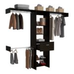Brisk Closet System, One Drawer, Three Metal Rods, Five Open Shelves - Image 2