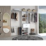 Brisk Closet System, One Drawer, Three Metal Rods, Five Open Shelves - Image 11