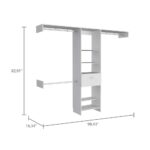 Brisk Closet System, One Drawer, Three Metal Rods, Five Open Shelves - Image 12