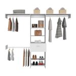 Brisk Closet System, One Drawer, Three Metal Rods, Five Open Shelves - Image 16