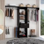 Brisk Closet System, One Drawer, Three Metal Rods, Five Open Shelves - Image 3