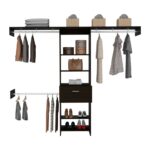 Brisk Closet System, One Drawer, Three Metal Rods, Five Open Shelves - Image 7