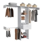 Brisk Closet System, One Drawer, Three Metal Rods, Five Open Shelves - Image 10