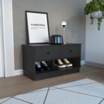 Uranus Storage Bench, Two Drawers, Two Open Shelves