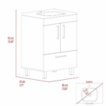 Essential Single Bathroom Vanity, One Draw, Double Door Cabinet - Image 17