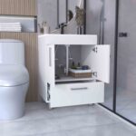 Essential Single Bathroom Vanity, One Draw, Double Door Cabinet - Image 10