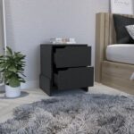 Haines Nightstand with Two-Drawers, End Table with Sturdy Base - Image 12