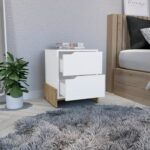 Haines Nightstand with Two-Drawers, End Table with Sturdy Base - Image 3