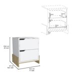 Haines Nightstand with Two-Drawers, End Table with Sturdy Base - Image 4