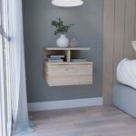 Seward Floating Nightstand, Wall Mounted with Single Drawer and Two-Tier Shelf - Image 26