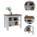 California Two Piece Kitchen Set, Kitchen Island + Kitchen Pantry , White /Walnut /Light Oak - Image 4