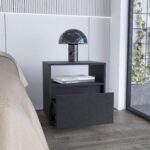 Wasilla Nightstand with Open Shelf, One Drawer and Casters
