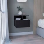 Seward Floating Nightstand, Wall Mounted with Single Drawer and Two-Tier Shelf - Image 16