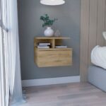 Seward Floating Nightstand, Wall Mounted with Single Drawer and Two-Tier Shelf - Image 3