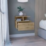 Seward Floating Nightstand, Wall Mounted with Single Drawer and Two-Tier Shelf - Image 5