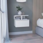 Seward Floating Nightstand, Wall Mounted with Single Drawer and Two-Tier Shelf - Image 10