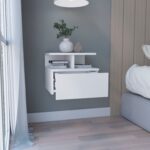 Seward Floating Nightstand, Wall Mounted with Single Drawer and Two-Tier Shelf - Image 12