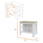 California Two Piece Kitchen Set, Kitchen Island + Kitchen Pantry , White /Light Oak - Image 4