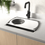 Cutting Board With Strainer White And Grey