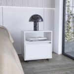 Wasilla Nightstand with Open Shelf, One Drawer and Casters - Image 2