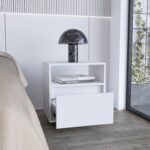 Wasilla Nightstand with Open Shelf, One Drawer and Casters - Image 4
