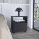 Wasilla Nightstand with Open Shelf, One Drawer and Casters - Image 9