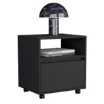 Wasilla Nightstand with Open Shelf, One Drawer and Casters - Image 10