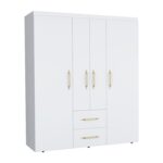 Valier Wardrobe, Deluxe Armoire with Multiple Storage Options and Metal Accents - Image 2