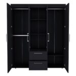 Valier Wardrobe, Deluxe Armoire with Multiple Storage Options and Metal Accents - Image 12