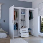 Valier Wardrobe, Deluxe Armoire with Multiple Storage Options and Metal Accents - Image 3