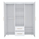 Valier Wardrobe, Deluxe Armoire with Multiple Storage Options and Metal Accents - Image 5