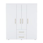 Valier Wardrobe, Deluxe Armoire with Multiple Storage Options and Metal Accents - Image 6