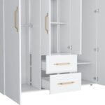 Valier Wardrobe, Deluxe Armoire with Multiple Storage Options and Metal Accents - Image 7