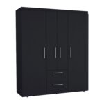 Valier Wardrobe, Deluxe Armoire with Multiple Storage Options and Metal Accents - Image 9