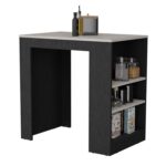 Lacour Kitchen Island, Kitchen Bar Table with Three-Side Shelves - Image 3