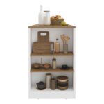 Lacour Kitchen Island, Kitchen Bar Table with Three-Side Shelves - Image 12
