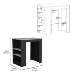 Lacour Kitchen Island, Kitchen Bar Table with Three-Side Shelves - Image 4