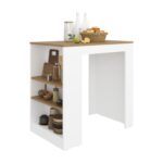 Lacour Kitchen Island, Kitchen Bar Table with Three-Side Shelves - Image 11